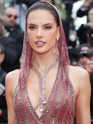 Alessandra Ambrosio cleavage at the opening ceremony at the 76th annual Cannes film festival